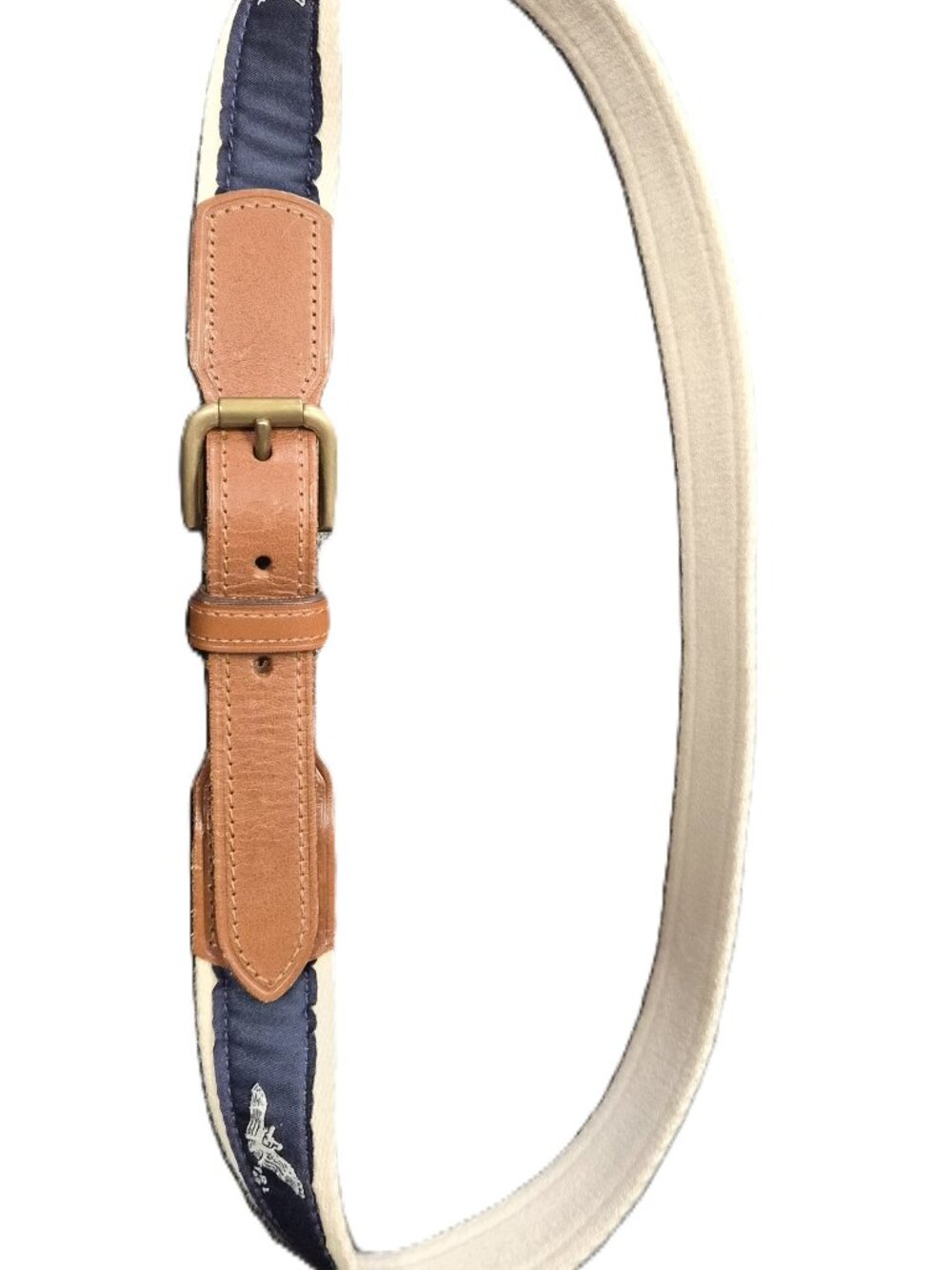 Vintage Polo Ralph Lauren PRL 67 Bat Motif Belt Leather Canvas Novelty Americana